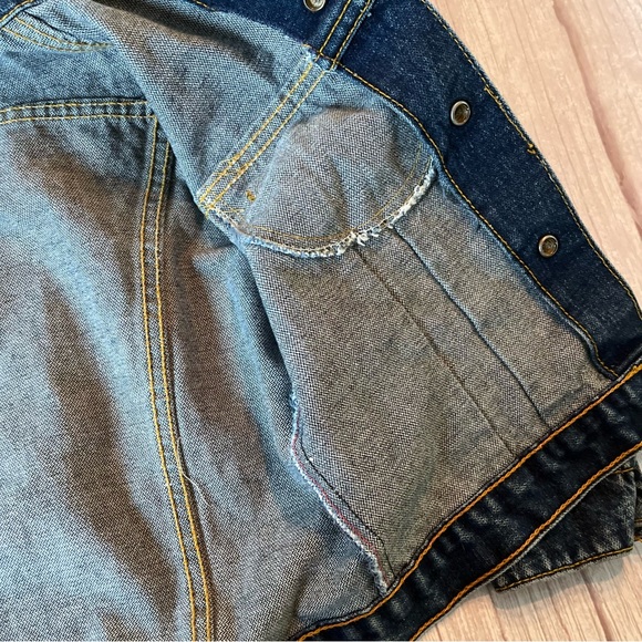 Vtg Pitchriders Dark Wash Jean Jacket Snap Buttons Child 5 6 Western Cowboy - Picture 10 of 16
